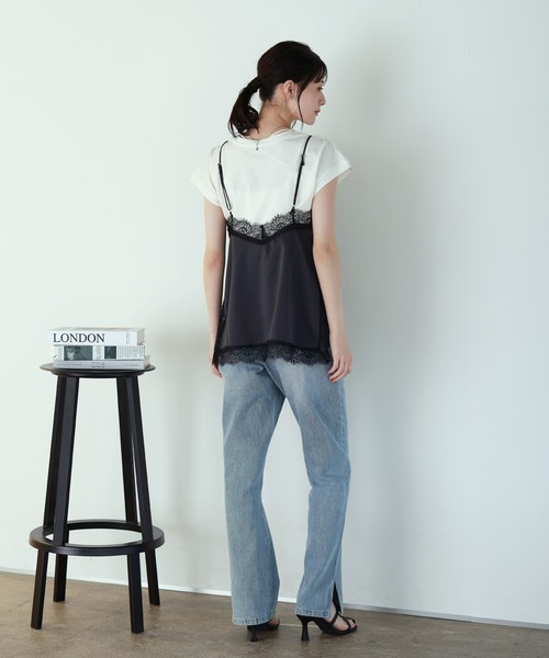 shetila（シェティラ）の「【長さ調節可能】大人上品なマットサテンレースキャミソール（キャミソール・レディース・アイボリー/チャコール/ブラック/オリーブ・M）」の17枚目の写真