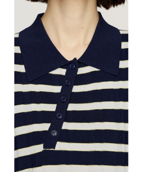 SLY(スライ)の「HG KNIT COLLAR TOPS ハイゲージニットカラートップス 春服 夏服 サマーニット(ニット/セーター・レディース・ブラック/ネイビー系/グレー系その他2・FREE)」の19枚目の写真