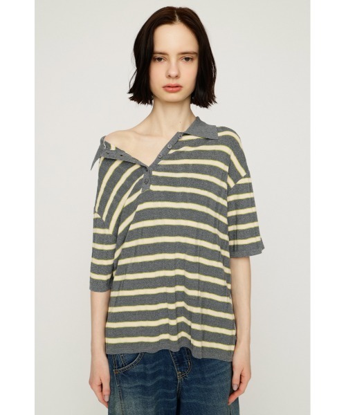 SLY(スライ)の「HG KNIT COLLAR TOPS ハイゲージニットカラートップス 春服 夏服 サマーニット(ニット/セーター・レディース・ブラック/ネイビー系/グレー系その他2・FREE)」の10枚目の写真