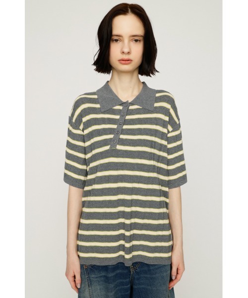 SLY(スライ)の「HG KNIT COLLAR TOPS ハイゲージニットカラートップス 春服 夏服 サマーニット(ニット/セーター・レディース・ブラック/ネイビー系/グレー系その他2・FREE)」の11枚目の写真