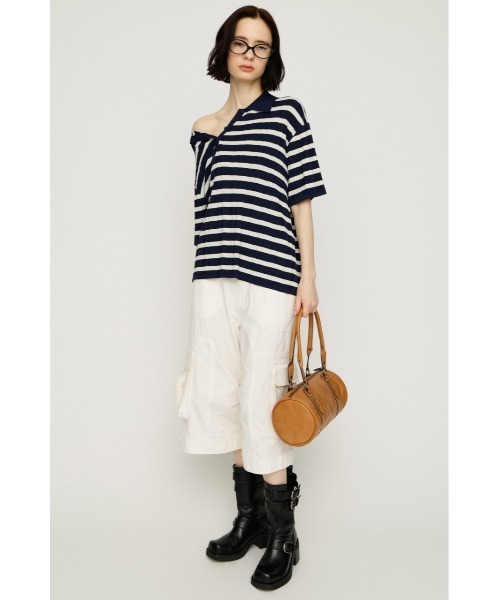 SLY(スライ)の「HG KNIT COLLAR TOPS ハイゲージニットカラートップス 春服 夏服 サマーニット(ニット/セーター・レディース・ブラック/ネイビー系/グレー系その他2・FREE)」の15枚目の写真
