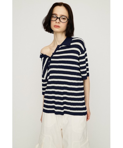 SLY(スライ)の「HG KNIT COLLAR TOPS ハイゲージニットカラートップス 春服 夏服 サマーニット(ニット/セーター・レディース・ブラック/ネイビー系/グレー系その他2・FREE)」の16枚目の写真