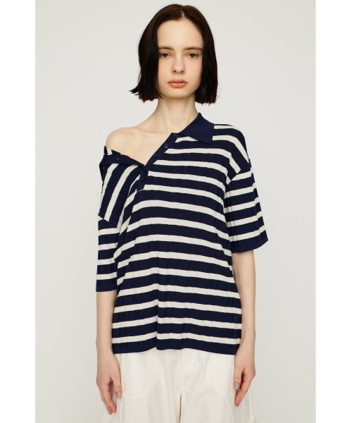 SLY(スライ)の「HG KNIT COLLAR TOPS ハイゲージニットカラートップス 春服 夏服 サマーニット(ニット/セーター・レディース・ブラック/ネイビー系/グレー系その他2・FREE)」の17枚目の写真