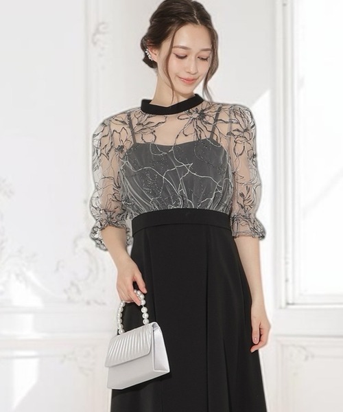 WILLSELECTION(ウィルセレクション)の「バックウエストリボンブラウス×フレアキャミワンピース(ドレス・レディース・ピンク/ブラック/サックスブルー・FREE)」の1枚目の写真