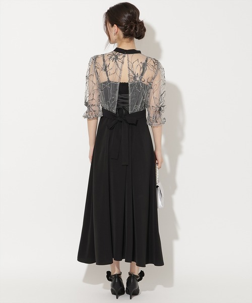 WILLSELECTION(ウィルセレクション)の「バックウエストリボンブラウス×フレアキャミワンピース(ドレス・レディース・ピンク/ブラック/サックスブルー・FREE)」の9枚目の写真