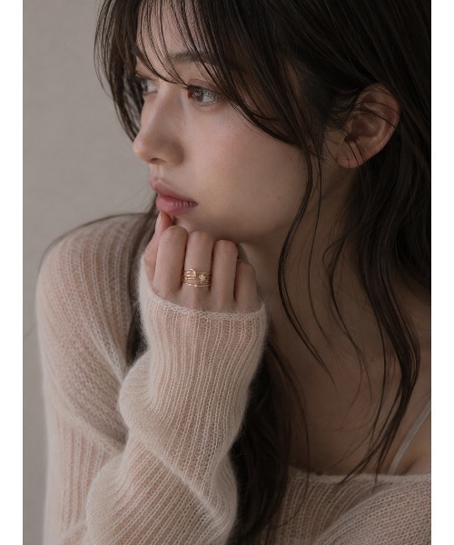 HIKA（ヒカ）の「【HIKA】スターモチーフオープンリング（リング・レディース・ゴールド/シルバー・FREE）」の2枚目の写真