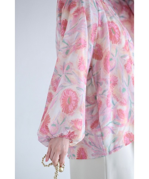 cawaii(カワイイ)の「柔らかな日差しを浴びるガーベラシアーブラウストップス(シャツ/ブラウス・レディース・ピンク・FREE)」の7枚目の写真