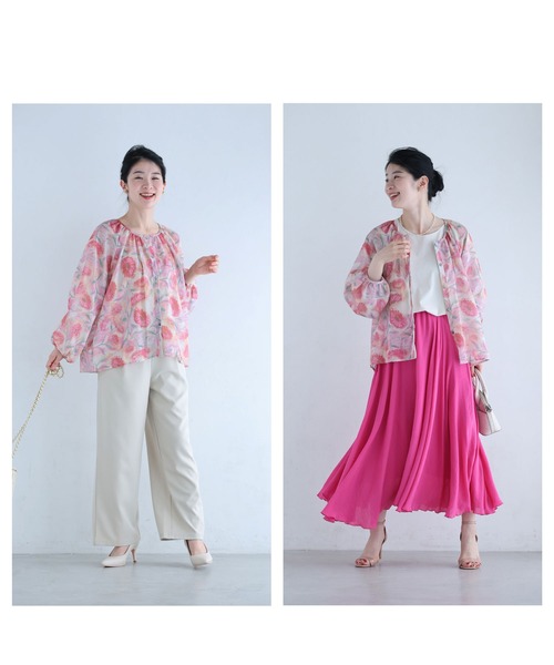 cawaii(カワイイ)の「柔らかな日差しを浴びるガーベラシアーブラウストップス(シャツ/ブラウス・レディース・ピンク・FREE)」の14枚目の写真