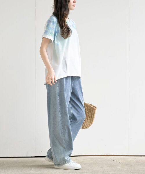 rps（アールピーエス）の「水彩しずくプリントタックＴシャツ（Tシャツ/カットソー・レディース・その他/オフホワイト・フリー）」の6枚目の写真