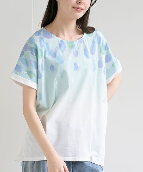 rps（アールピーエス）の「水彩しずくプリントタックＴシャツ（Tシャツ/カットソー・レディース・その他/オフホワイト・フリー）」の7枚目の写真