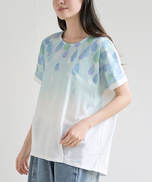 rps（アールピーエス）の「水彩しずくプリントタックＴシャツ（Tシャツ/カットソー・レディース・その他/オフホワイト・フリー）」の8枚目の写真