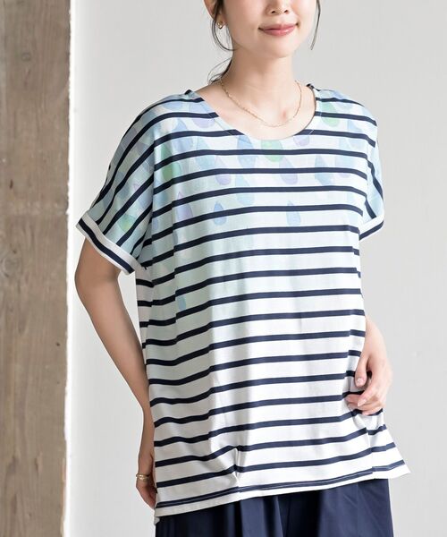 rps（アールピーエス）の「水彩しずくプリントタックＴシャツ（Tシャツ/カットソー・レディース・その他/オフホワイト・フリー）」の15枚目の写真
