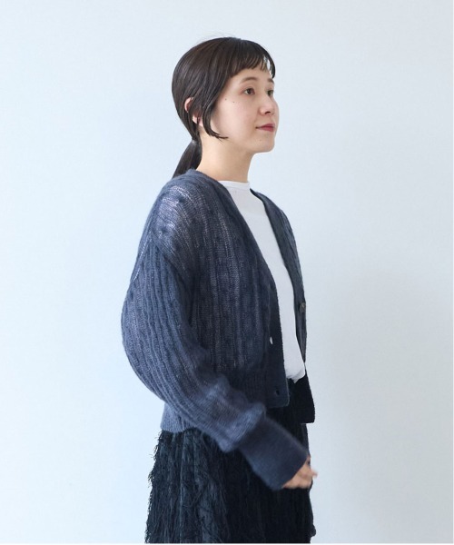 yuni（ユニ　）の「Sheer Mohair Wool Nylon short cardigan（カーディガン/ボレロ・レディース・チャコールグレー・FREE）」の8枚目の写真