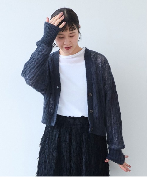 yuni（ユニ　）の「Sheer Mohair Wool Nylon short cardigan（カーディガン/ボレロ・レディース・チャコールグレー・FREE）」の7枚目の写真