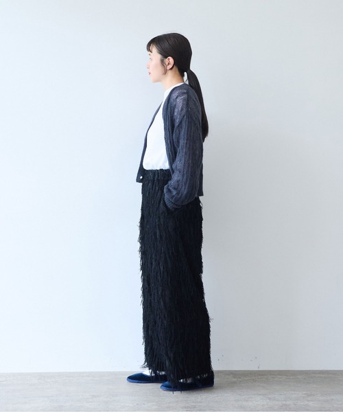 yuni（ユニ　）の「Sheer Mohair Wool Nylon short cardigan（カーディガン/ボレロ・レディース・チャコールグレー・FREE）」の4枚目の写真
