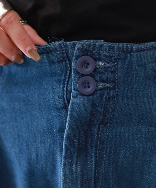FUNALIVE（ファンアライブ）の「デニムハイウエスト裾ベンツワイドパンツ（その他パンツ・レディース・ダークネイビー/ブルー・LL/3L/M/L）」の10枚目の写真