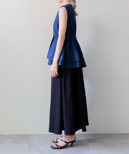 DOLLUPOOPS(ドールアップウップス)の「Frill Denim Zip Vest(フリルデニムジップベスト)(ベスト・レディース・ネイビー/ブラック・FREE)」の10枚目の写真