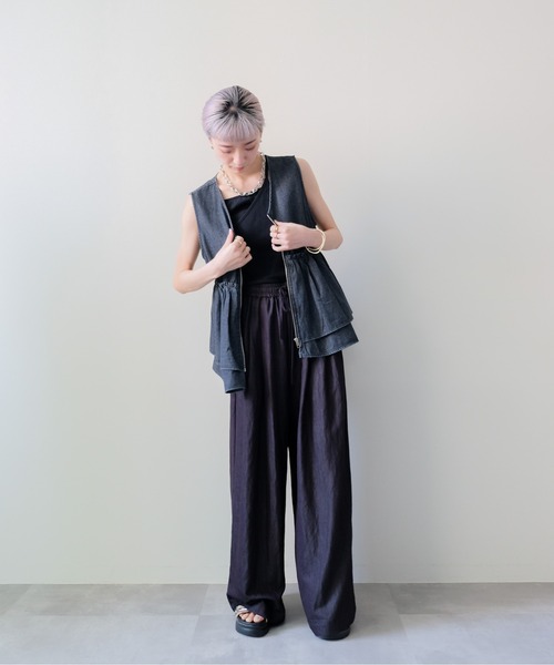 DOLLUPOOPS(ドールアップウップス)の「Frill Denim Zip Vest(フリルデニムジップベスト)(ベスト・レディース・ネイビー/ブラック・FREE)」の14枚目の写真