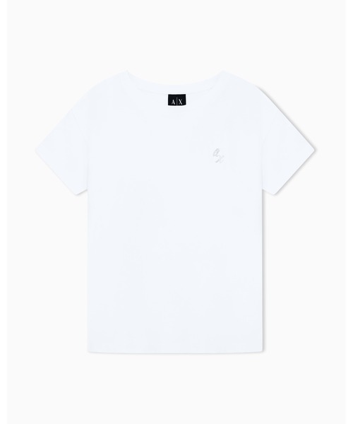 ARMANI EXCHANGE(アルマーニエクスチェンジ)の「【A|X アルマーニ エクスチェンジ】<ZOZO限定>ワンポイントロゴ 半袖クルーネックTシャツ/BOYFRIEND(Tシャツ/カットソー・レディース・ライトベージュ/ホワイト/ブラック・X-SMALL/X-LARGE/SMALL/MEDIUM/LARGE)」の11枚目の写真