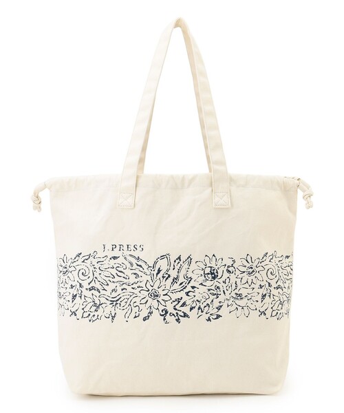 J.PRESS(ジェイプレス)の「【J.PRESS YACHT CLUB】コットンキャンバス トートバッグ(トートバッグ・メンズ・ホワイト系/ネイビー系/ワイン系・F)」の2枚目の写真