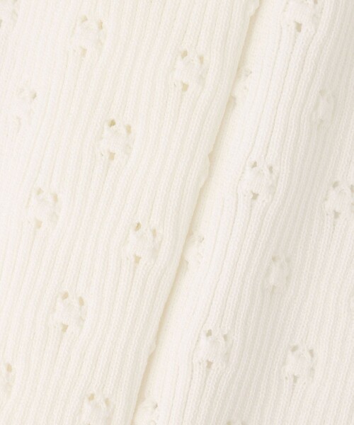 LOULOU WILLOUGHBY(ルルウィルビー)の「アイレット半袖カーディガン(カーディガン/ボレロ・レディース・ピンク/ブラック/オフホワイト・2)」の8枚目の写真