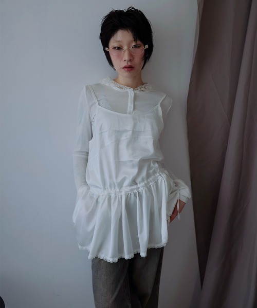 Ulysses(ユリシス)の「ウエストギャザーキャミワンピース(ワンピース・レディース・ホワイト/ブラック・F)」の18枚目の写真