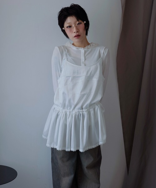 Ulysses(ユリシス)の「ウエストギャザーキャミワンピース(ワンピース・レディース・ホワイト/ブラック・F)」の21枚目の写真