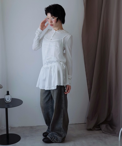 Ulysses(ユリシス)の「ウエストギャザーキャミワンピース(ワンピース・レディース・ホワイト/ブラック・F)」の17枚目の写真