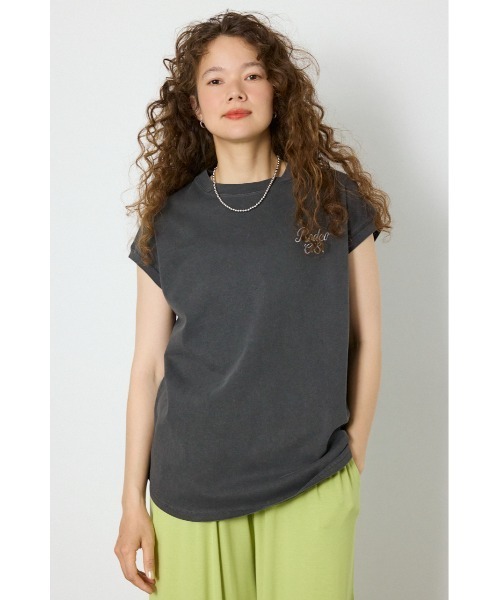 RODEO CROWNS WIDE BOWL(ロデオクラウンズワイドボウル)の「スクリプトロゴノースリーブトップス(Tシャツ/カットソー・レディース・ピンク/イエロー/チャコールグレー/オフホワイト・FREE)」の21枚目の写真
