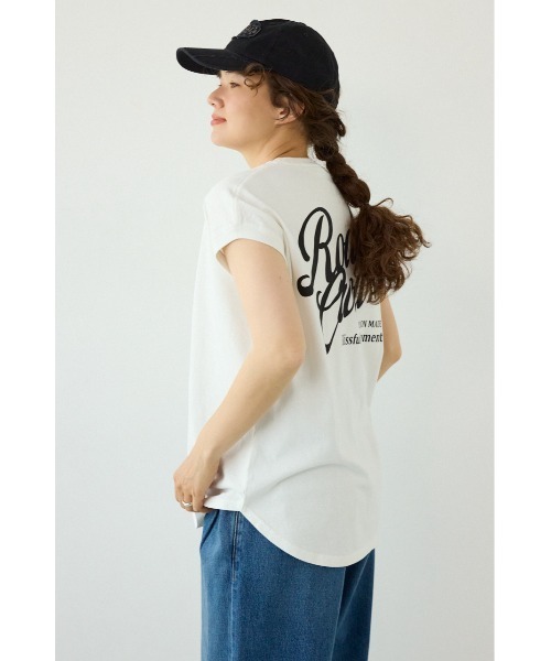 RODEO CROWNS WIDE BOWL(ロデオクラウンズワイドボウル)の「スクリプトロゴノースリーブトップス(Tシャツ/カットソー・レディース・ピンク/イエロー/チャコールグレー/オフホワイト・FREE)」の6枚目の写真