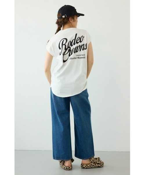 RODEO CROWNS WIDE BOWL(ロデオクラウンズワイドボウル)の「スクリプトロゴノースリーブトップス(Tシャツ/カットソー・レディース・ピンク/イエロー/チャコールグレー/オフホワイト・FREE)」の10枚目の写真