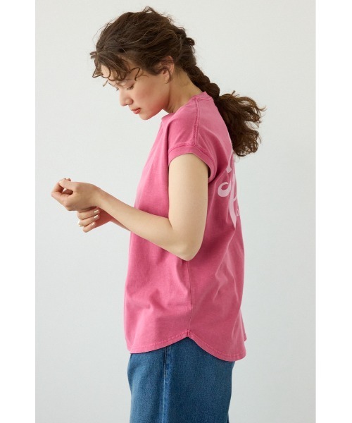RODEO CROWNS WIDE BOWL(ロデオクラウンズワイドボウル)の「スクリプトロゴノースリーブトップス(Tシャツ/カットソー・レディース・ピンク/イエロー/チャコールグレー/オフホワイト・FREE)」の12枚目の写真