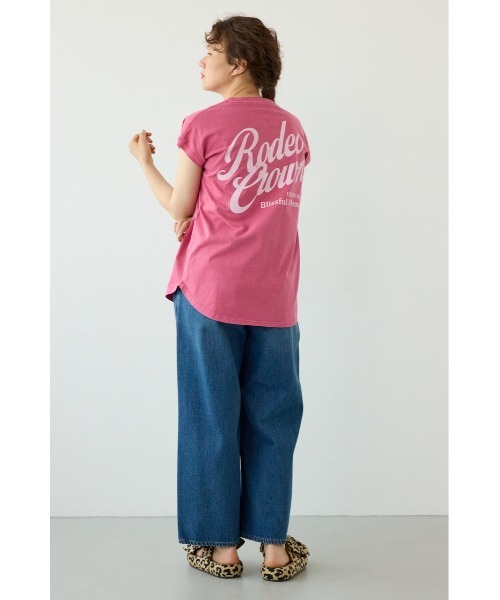 RODEO CROWNS WIDE BOWL(ロデオクラウンズワイドボウル)の「スクリプトロゴノースリーブトップス(Tシャツ/カットソー・レディース・ピンク/イエロー/チャコールグレー/オフホワイト・FREE)」の15枚目の写真
