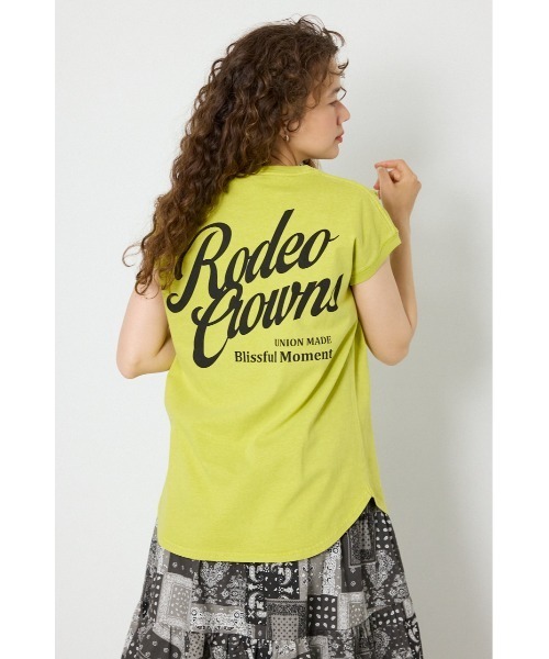 RODEO CROWNS WIDE BOWL(ロデオクラウンズワイドボウル)の「スクリプトロゴノースリーブトップス(Tシャツ/カットソー・レディース・ピンク/イエロー/チャコールグレー/オフホワイト・FREE)」の18枚目の写真