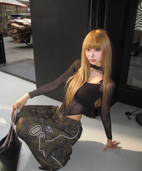 THE MYSTERIOUS HOTEL（ザミステリアスホテル）の「PATCH MESH PANTS [CAMO]（スウェットパンツ・レディース・デザートカモ・FREE）」の9枚目の写真