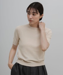 ベロアモールパフスリーブニット