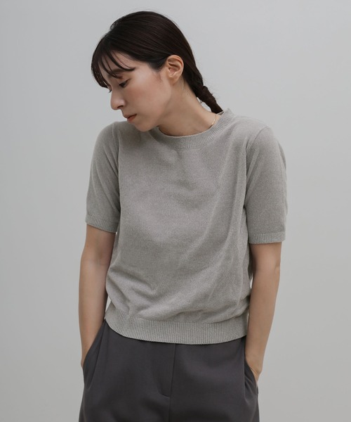 select MOCA(セレクトモカ)の「ベロアモールパフスリーブニット(ニット/セーター・レディース・スミクロ/グレー/アイボリー・FREE)」の18枚目の写真