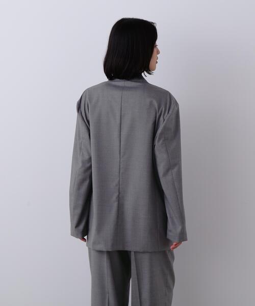 YLEVE(イレーヴ)の「YLEVE / SUPER120'S CHAMBRAY WOOL JACKET(テーラードジャケット・レディース・ブラウン/グレー・1/0)」の5枚目の写真
