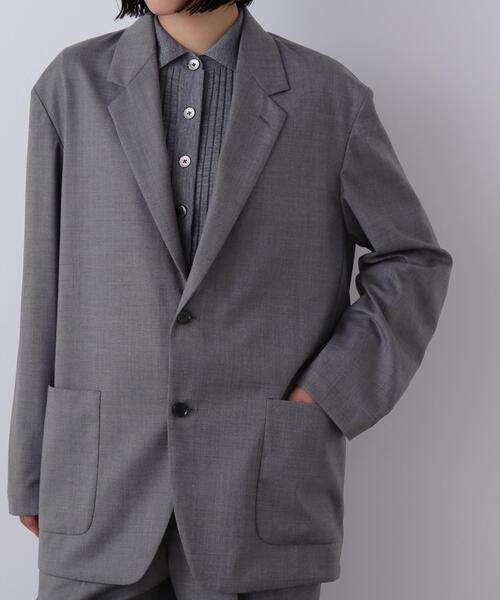 YLEVE(イレーヴ)の「YLEVE / SUPER120'S CHAMBRAY WOOL JACKET(テーラードジャケット・レディース・ブラウン/グレー・1/0)」の6枚目の写真
