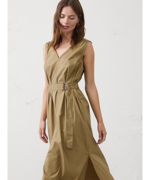 BANANA REPUBLIC FACTORY STORE(バナナリパブリック ファクトリーストア)の「BANANA REPUBLIC FACTORY STORE ポプリンベルト付きマキシワンピース(ワンピース・レディース・オリーブ/その他・L/M/S/XS)」の4枚目の写真