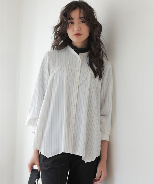 組曲 S(クミキョク チイサイサイズ)の「ソフトシアージャージー タートルネックカットソー(Tシャツ/カットソー・レディース・アイボリー系/ピンク系/ライトグリーン系/ブラック系・S2)」の9枚目の写真