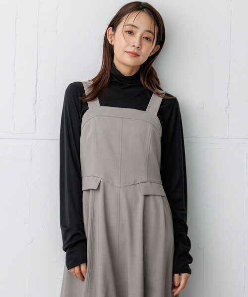 組曲 S(クミキョク チイサイサイズ)の「ソフトシアージャージー タートルネックカットソー(Tシャツ/カットソー・レディース・アイボリー系/ピンク系/ライトグリーン系/ブラック系・S2)」の12枚目の写真