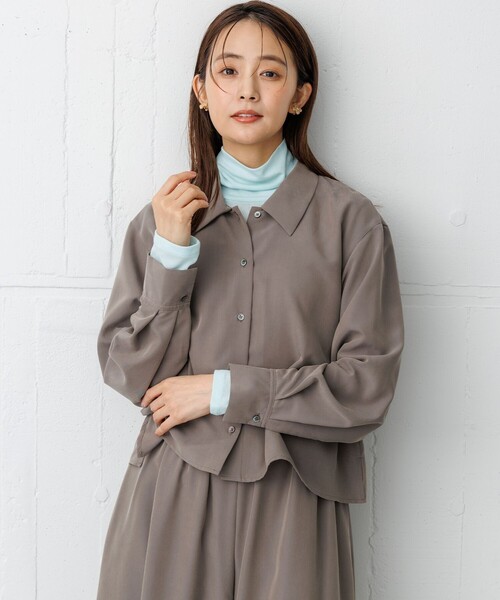 組曲 S(クミキョク チイサイサイズ)の「ソフトシアージャージー タートルネックカットソー(Tシャツ/カットソー・レディース・アイボリー系/ピンク系/ライトグリーン系/ブラック系・S2)」の22枚目の写真