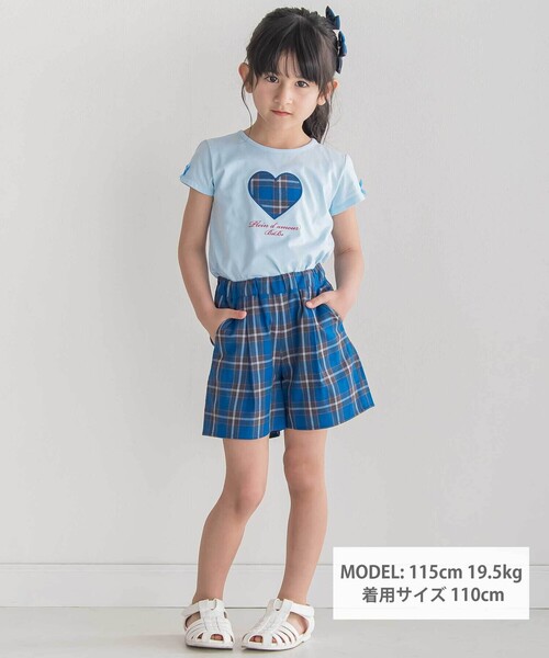 BeBe（ベベ）の「【お揃い】【神戸タータン×BeBe】チェックショートパンツ(90~160cm)（その他パンツ・キッズ・ブルー系その他・130cm/150cm/110cm/140cm/120cm）」の2枚目の写真