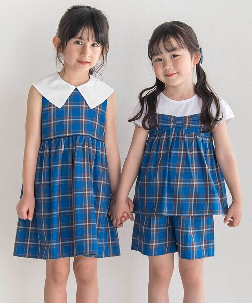 BeBe（ベベ）の「【お揃い】【神戸タータン×BeBe】チェックショートパンツ(90~160cm)（その他パンツ・キッズ・ブルー系その他・130cm/150cm/110cm/140cm/120cm）」の7枚目の写真