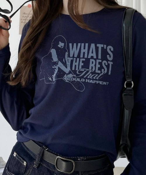 Ada.(エイダ)の「ガール プリント コンパクト ロンT(Tシャツ/カットソー・レディース・ライトグレー/ブラック/ネイビー・FREE)」の17枚目の写真