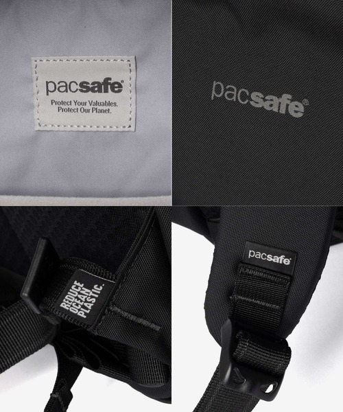 pacsafe(パックセーフ)の「【Pacsafe / パックセーフ】Pacsafe V 16L All-around Backpack / オールアラウンド バックパック リュック 防犯機能(バックパック/リュック・メンズ・ブラック・FREE)」の2枚目の写真