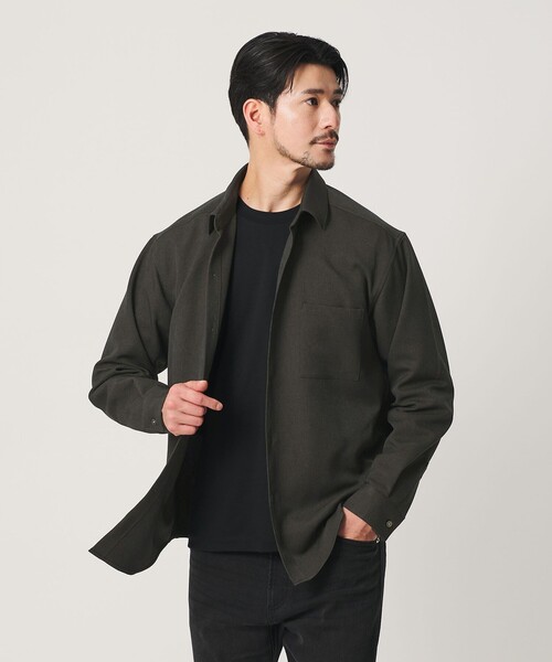 BEAUTY&YOUTH UNITED ARROWS(ビューティーアンドユースユナイテッドアローズ)の「【WEB限定 WARDROBE SMART】ウールライク シャツ(シャツ/ブラウス・メンズ・ブラック/ダークグレー/オリーブ・S/L/M/XL)」の3枚目の写真