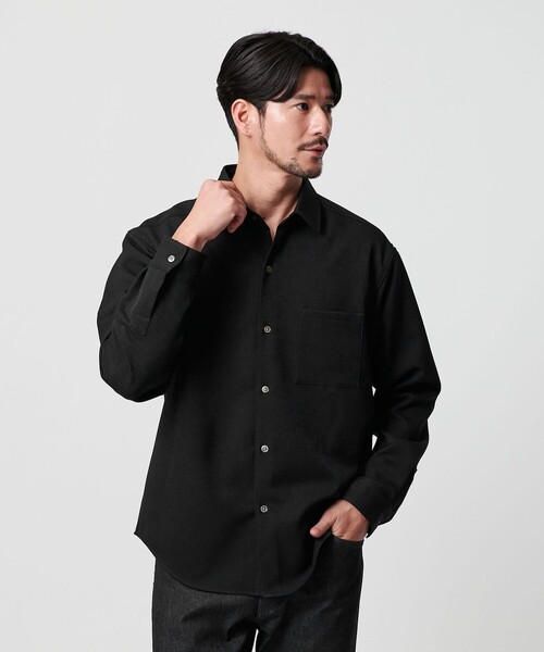 BEAUTY&YOUTH UNITED ARROWS(ビューティーアンドユースユナイテッドアローズ)の「【WEB限定 WARDROBE SMART】ウールライク シャツ(シャツ/ブラウス・メンズ・ブラック/ダークグレー/オリーブ・S/L/M/XL)」の9枚目の写真