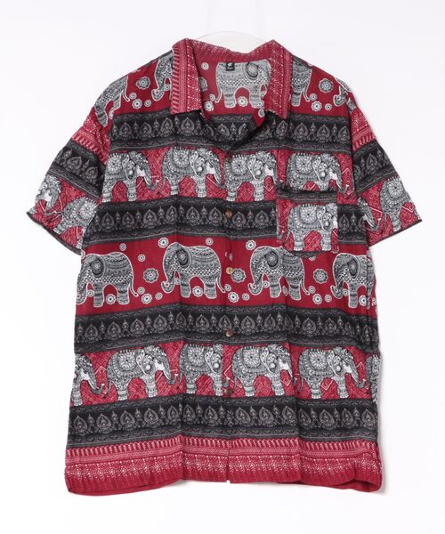 チャイハネ（チャイハネ）の「【チャイハネ】エレヴァラMEN'Sシャツ（シャツ/ブラウス・メンズ・レッド/ブルー/グリーン・FREE）」の3枚目の写真